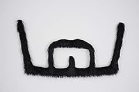 Vista 5 de Mustaches Autoadhesivo, novedoso, barba falsa para sentadillas, pelo facial falso, accesorio de disfraz para adultos, color negro brillante