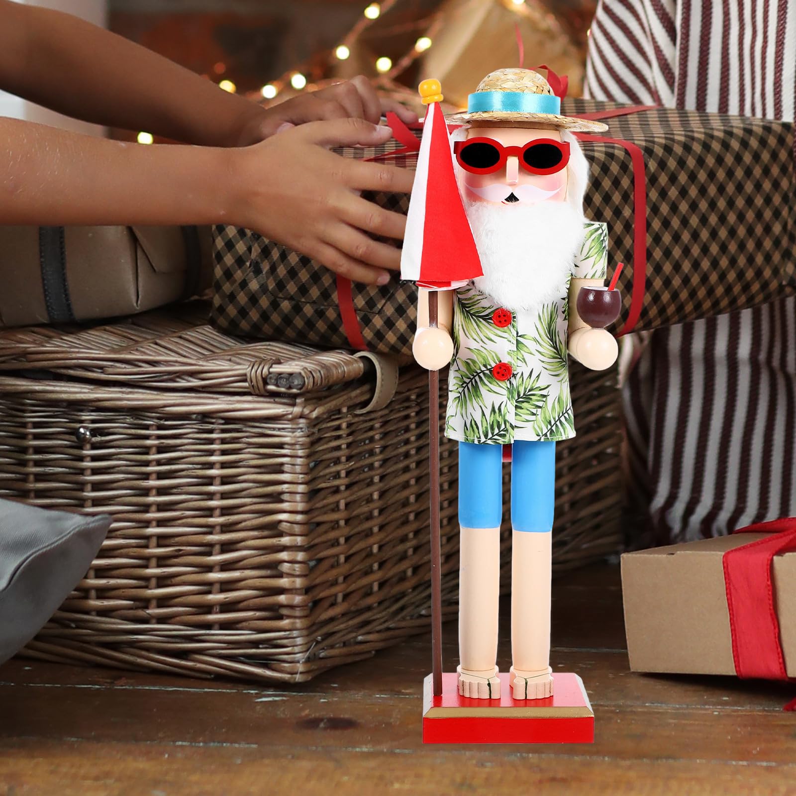 Ipetboom y Verano para Navidad de Madera Diseño Hawaiano Adecuado para Adornar en Temporada Navideña y Festiva Hogar