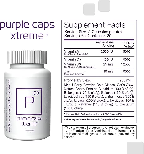 Miniatura 3 de Global Purple Caps Xtreme - Suplemento con vitaminas y minerales de Rotkin Wellness - 60 Cápsulas