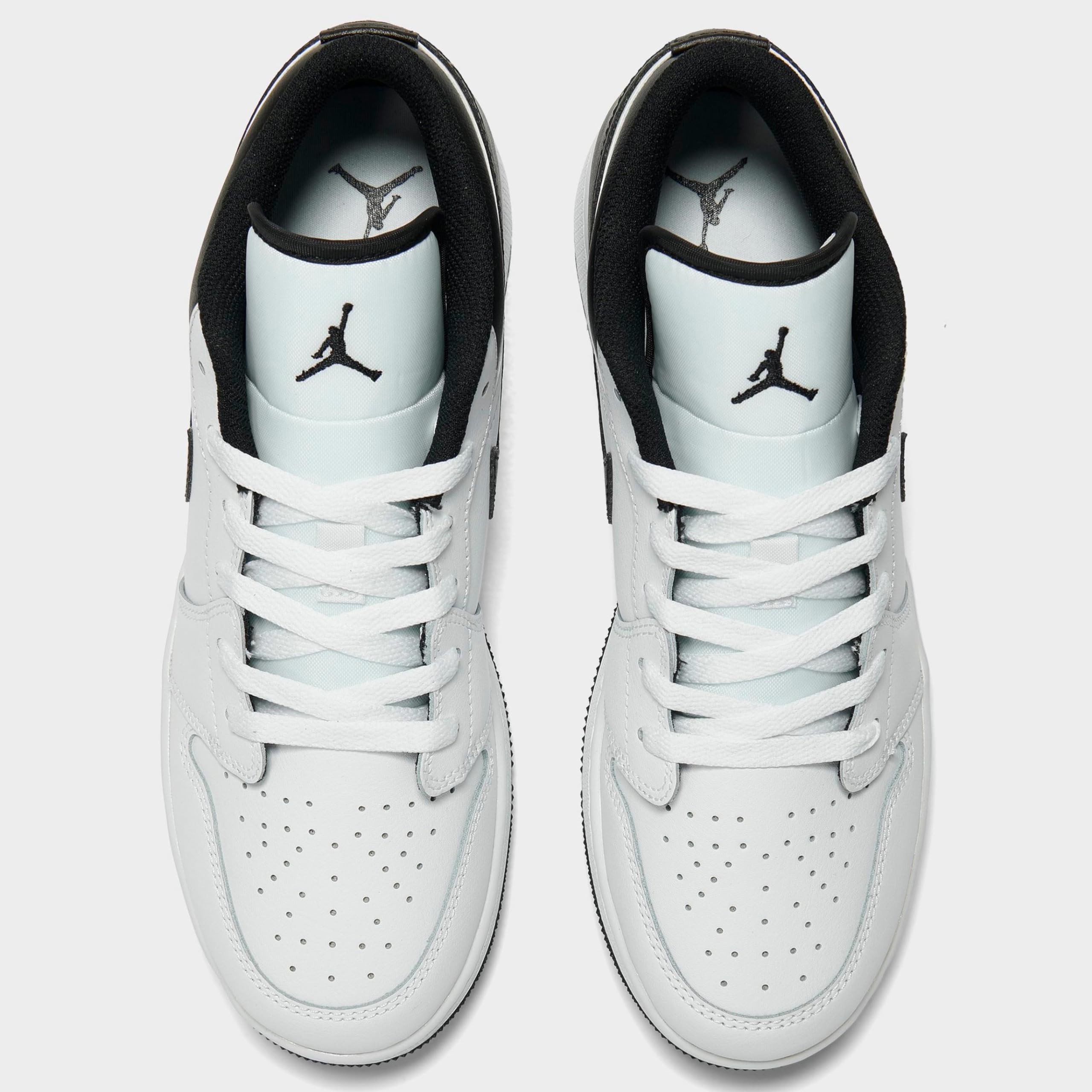 NIKE Air Jordan 1 Low Big Kids' Shoes (553560-132, White/Black-White) Size 3.5