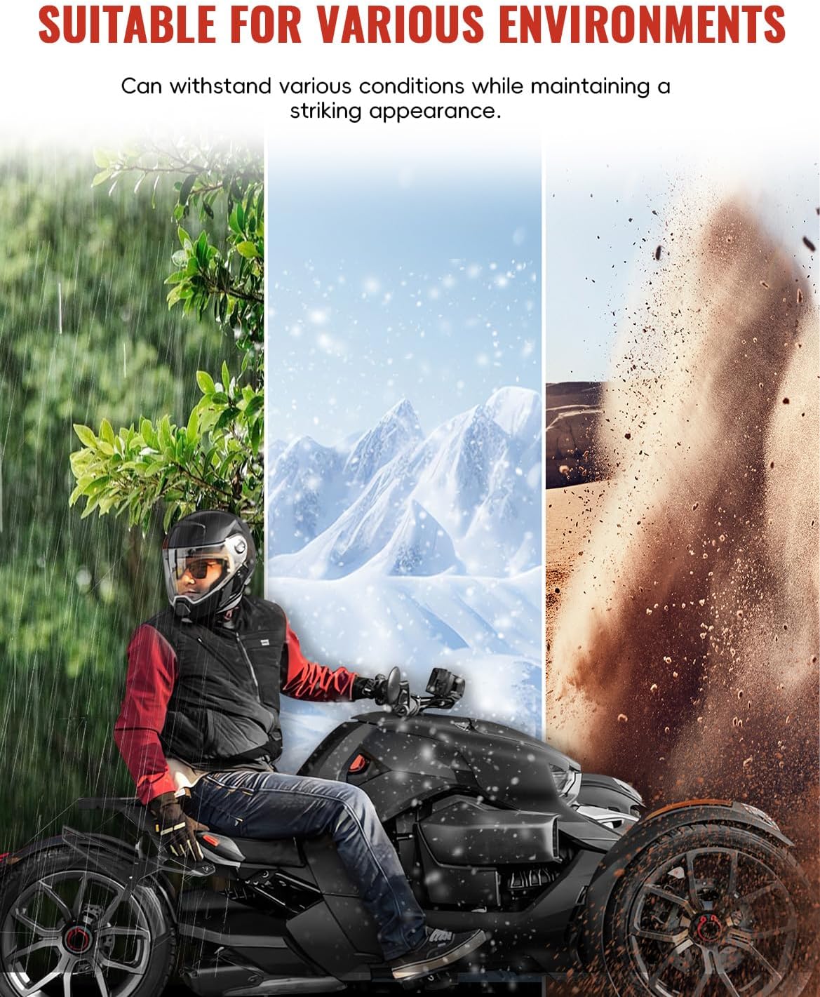 Side Fairing Panels for Can-Am Ryker, Black Body Panels for Can-Am Ryker 900, 600, Sport & Rally Edition All Models Accessories, 2PCS (Replaces OEM #219400803)