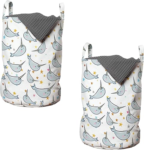 Miniatura 41 de Ambesonne Bolsa de lavandería de flores, hojas y flores, diseño vintage de hiedra con plantas, diseño de naturaleza, impresión artística retro,