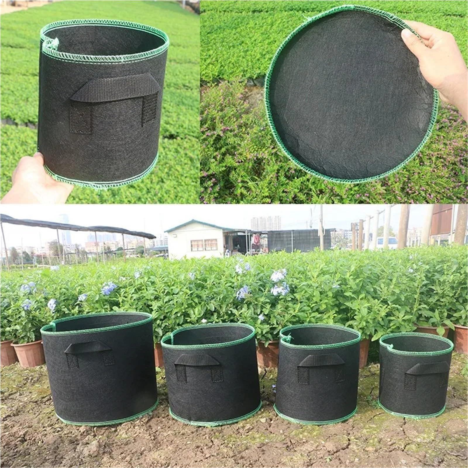 Stofftopf Verdickte Vlies-Wachstumsbeutel | For Gemüseblumenpflanzen 2/3/5/7/10 Gal(5PCS,7 Gallon 35x30cm)