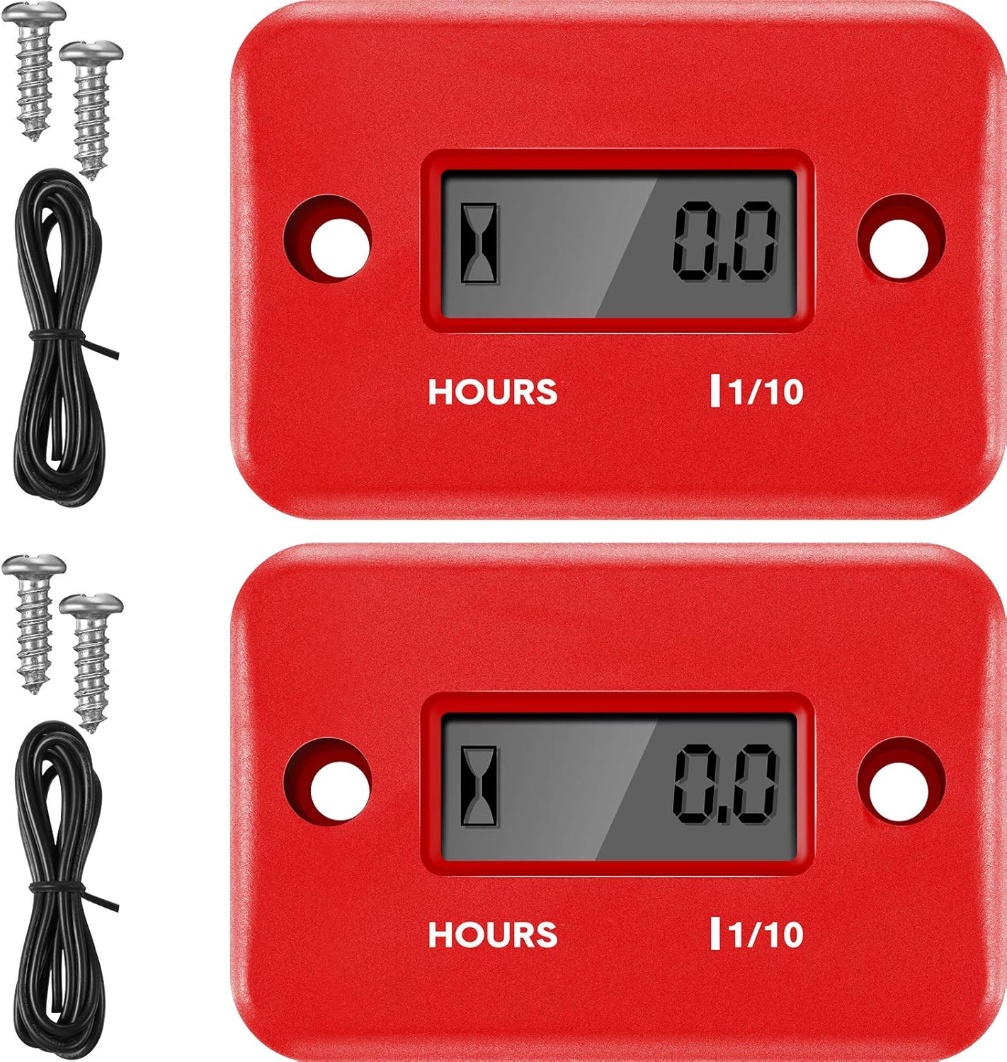 2 Pieces Inductive Hour Meter for Gas Engine Lawn Mower Dirt Bike Motorcycle