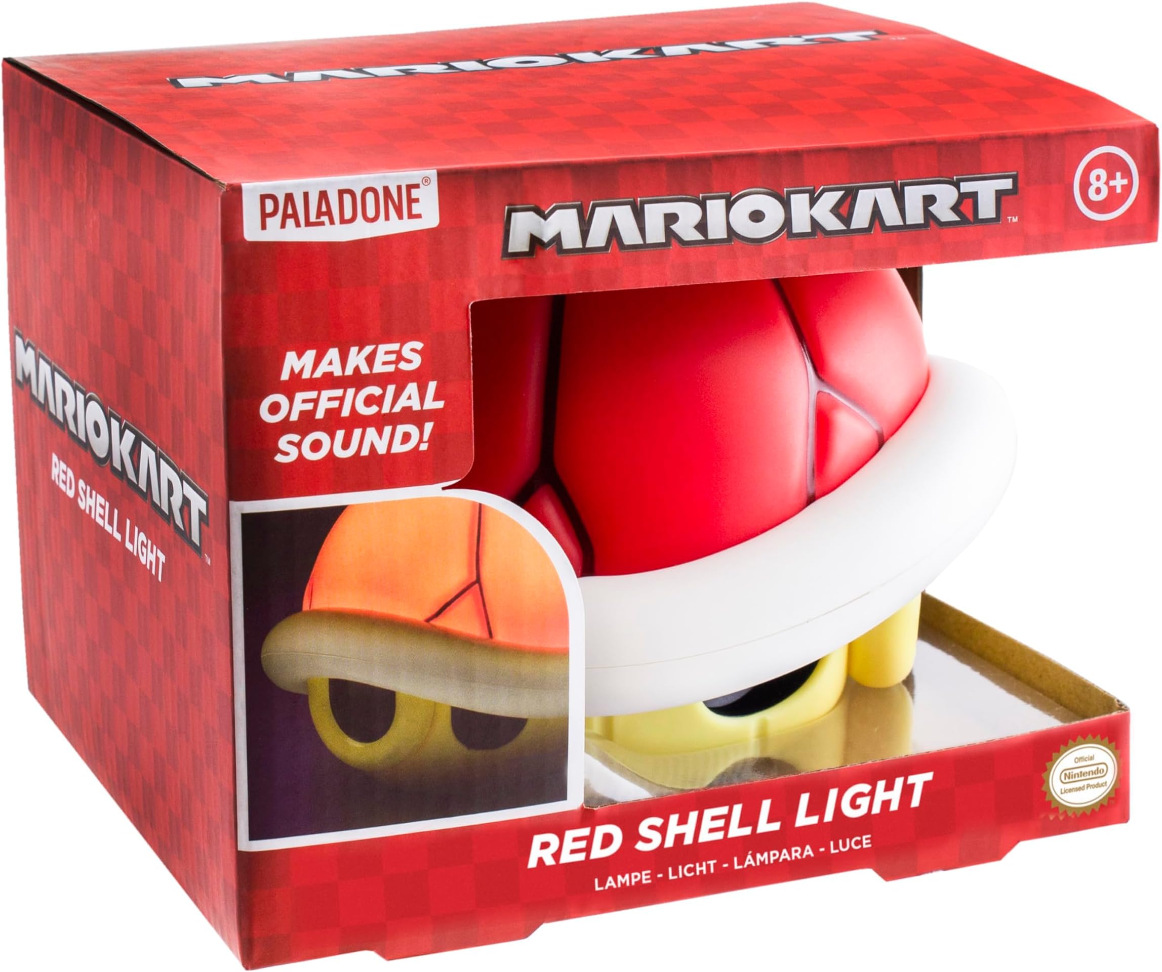 Paladone Super Mario Red Shell Light with Sound, Gaming Home Decor, Officially Licensed Nintendo Merchandise