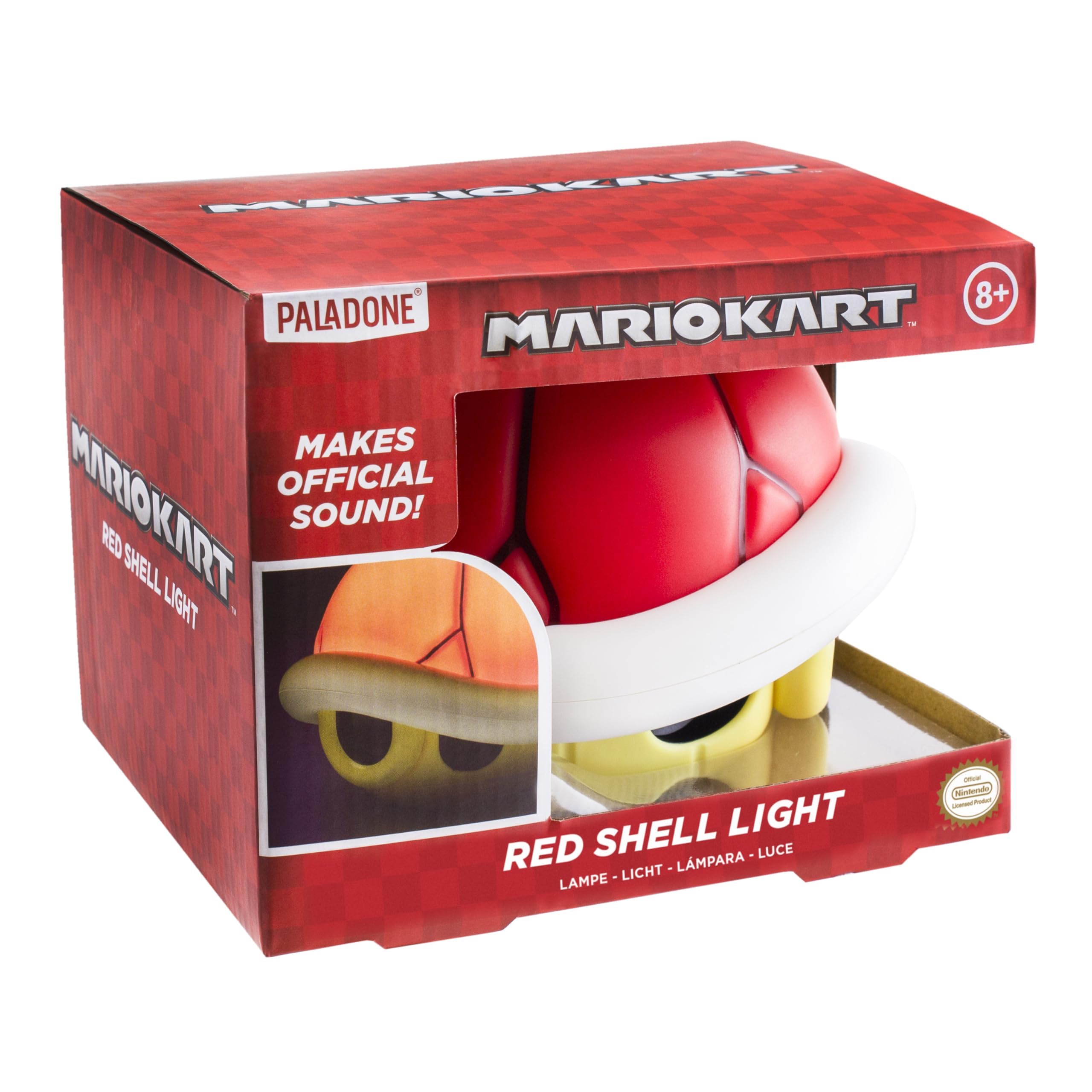 Super Mario Red Shell Light with Sound - Officially Licensed Nintendo Merchandise, Gaming Home Décor, Game Room Light