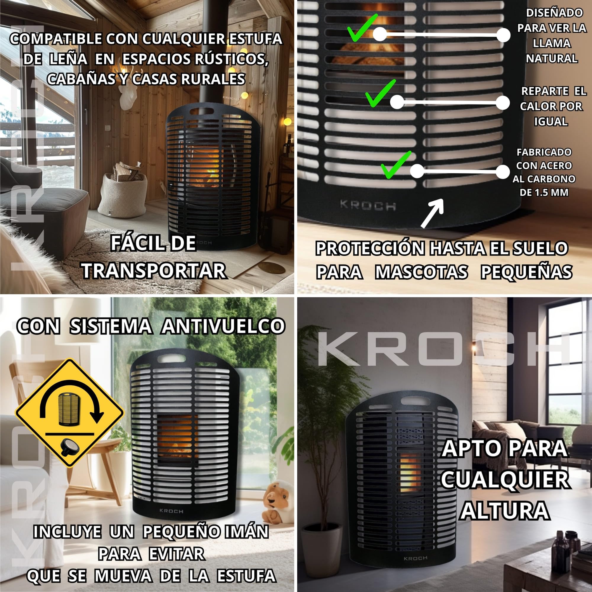 Protector Estufa Pellets Leña Seguridad para Niños Bebes y Mascotas Protector Estufa Niños Protector Estufa Gas Proteccion Cristal Estufas Protector Estufa Leña Niños Proteção Lareira Bebe