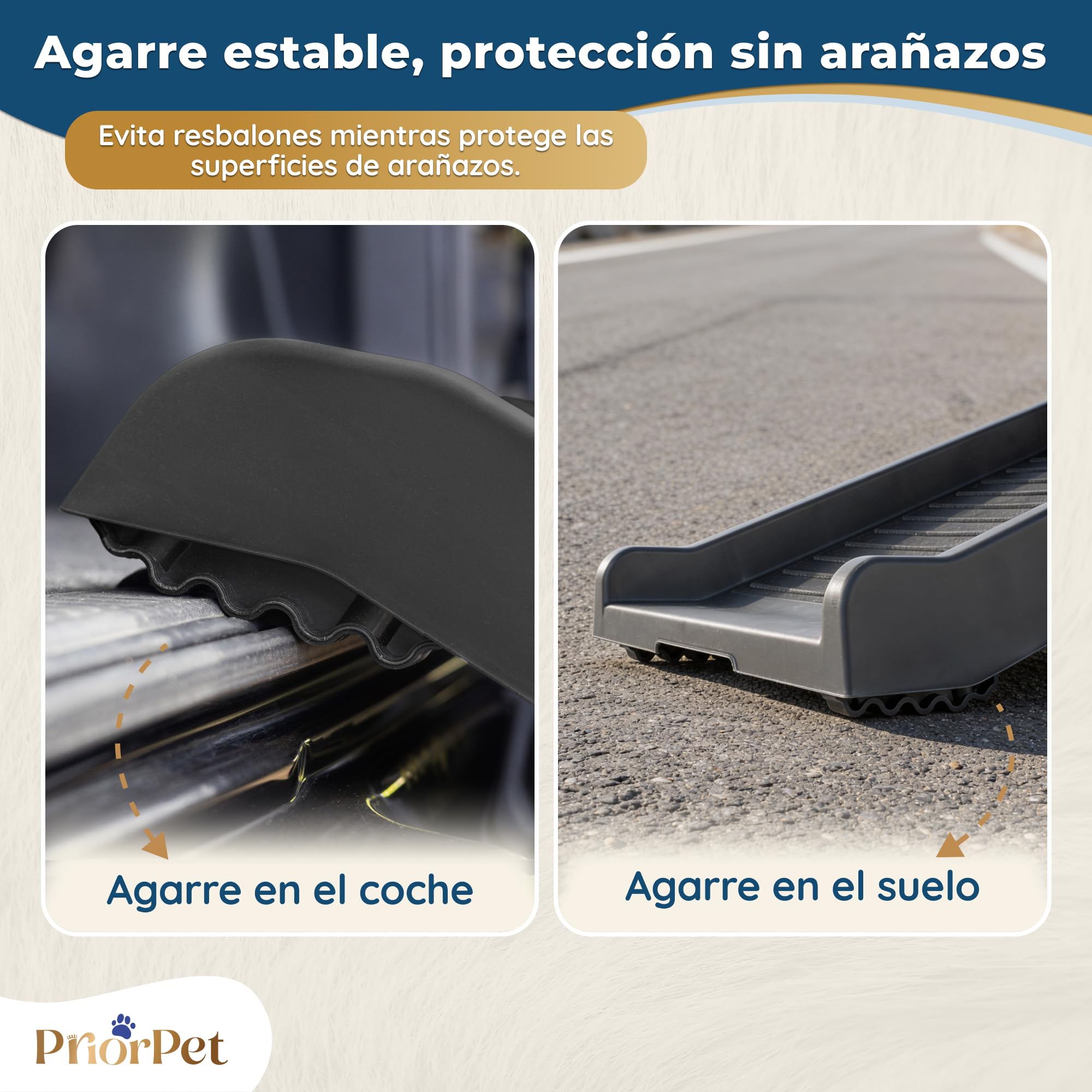 Rampa para Perros para Coche – Estable – Rampa Antideslizante de Goma para Perros Grandes – 174 cm Largo & 38 cm Ancho – para Mascotas hasta 85 kg – Rampa Plegable para SUV – Gris Oscuro