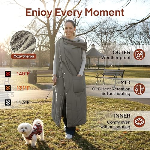 Miniatura 5 de ZonLi Manta térmica a pilas para uso en exteriores, moderna, inalámbrica, portátil con batería recargable de 10000 mAh, chaleco térmico para hombre,