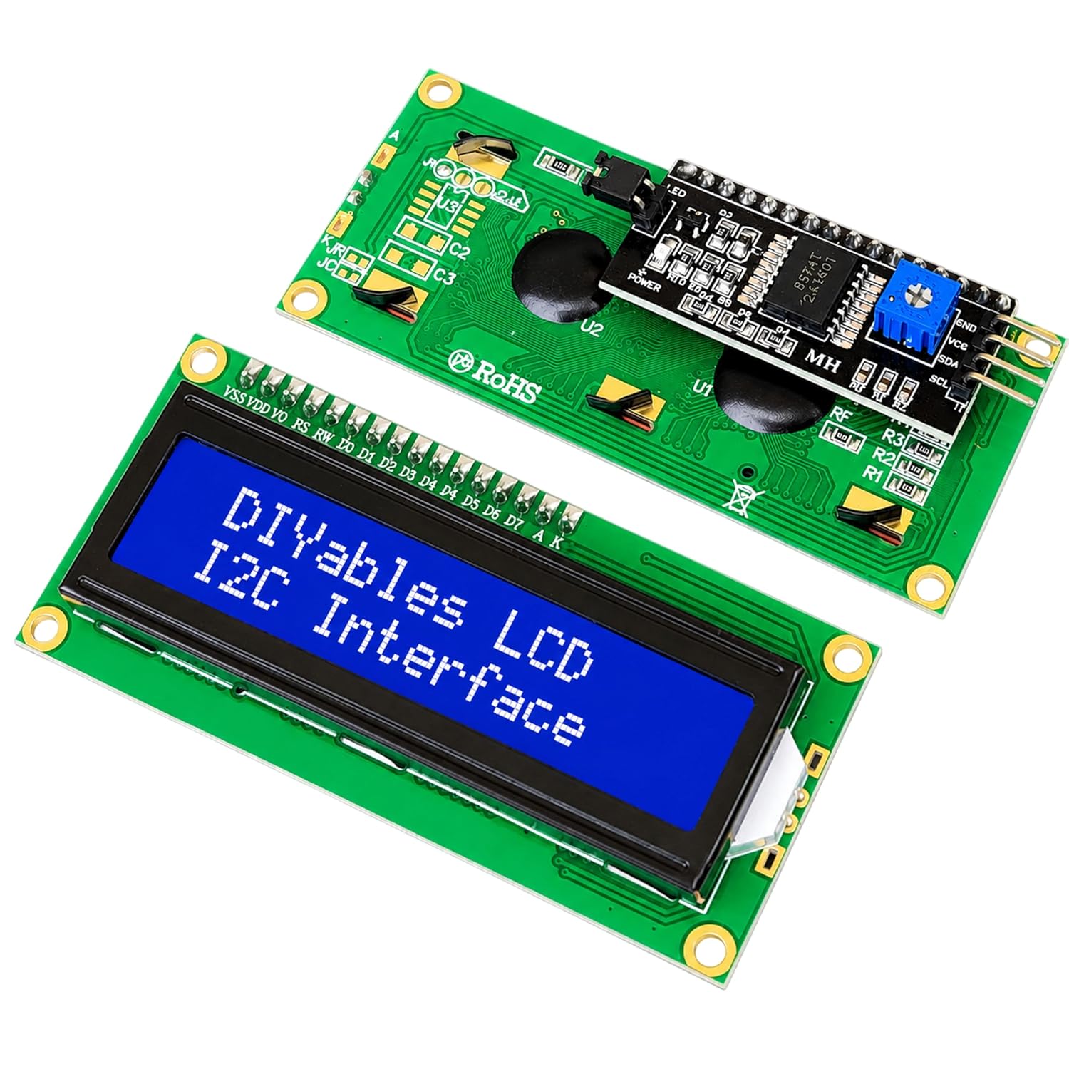 LCD 1602 I2C Display Screen for Arduino ESP32 ESP8266 Raspberry Pi, 2 Pack