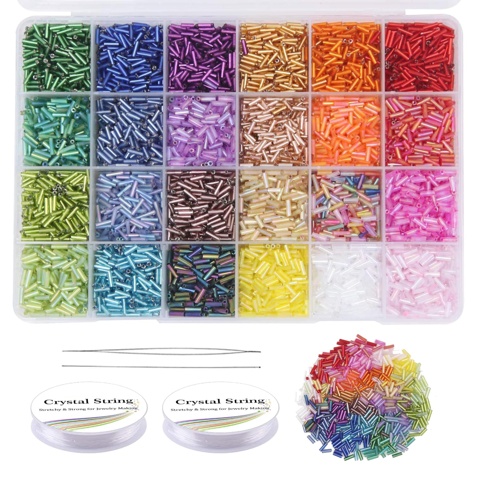 Kit de fabricación de pulseras con cuentas de tubo de cristal para regalar 1