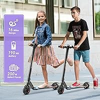 Vista 4 de Caroma Electric Scooter for Kids Ages 6-14, 250W Motor Foldable Kids Electric Scooter,160 Mins Ride Time & 3 Speeds (61015 Mph), LED Display & Dual