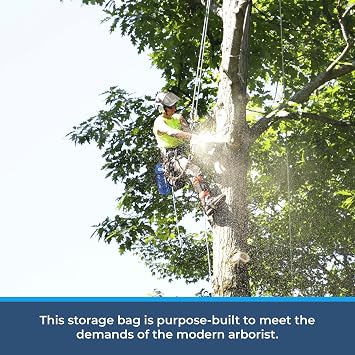 Rock-N-Rescue Arbor Rope Storage Bag - Rock and Tree Climbing Equipment, Arborist Gear, Bucket Style Backpack, Waterproof Nylon Material, Blue, 150'