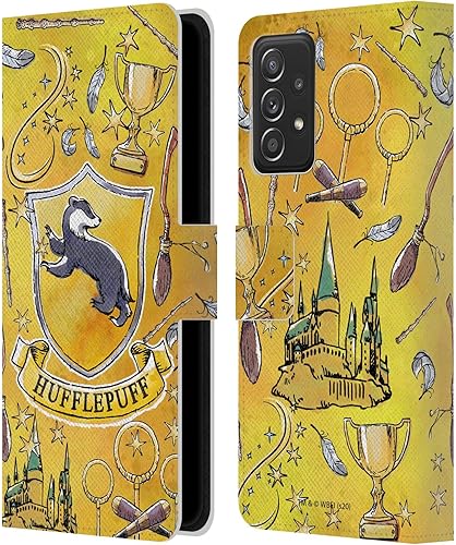 Head Case Designs Funda de piel con licencia oficial de Harry Potter Hufflepuff y diseño de las Reliquias de la Muerte XIII compatible con Samsung