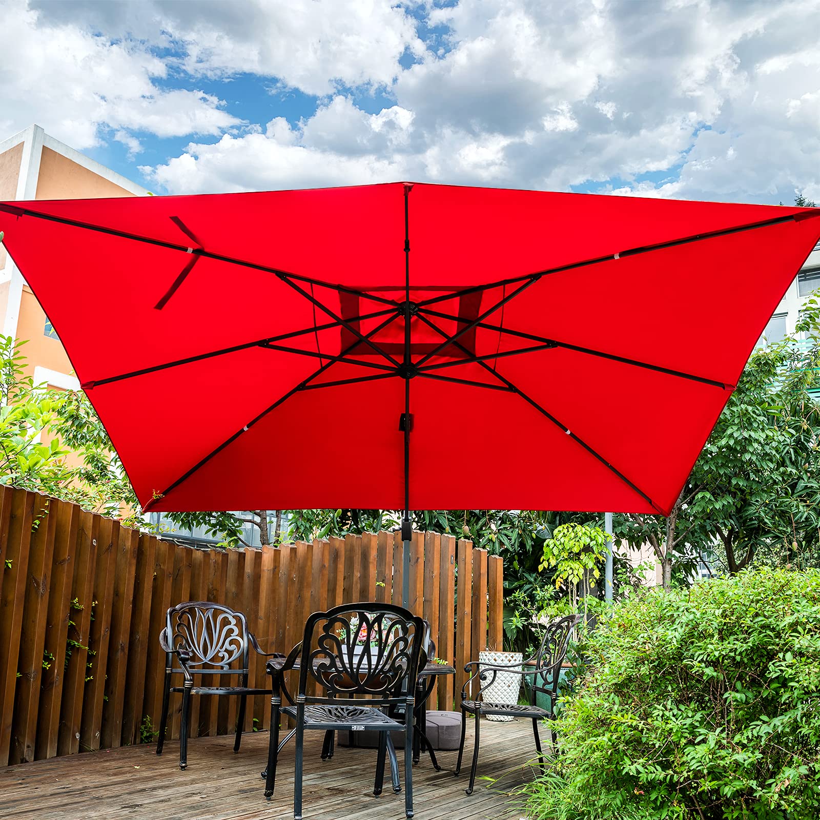 Sunnyglade 10x13Ft Cantilever Patio Umbrella Rectangular Deluxe Offset