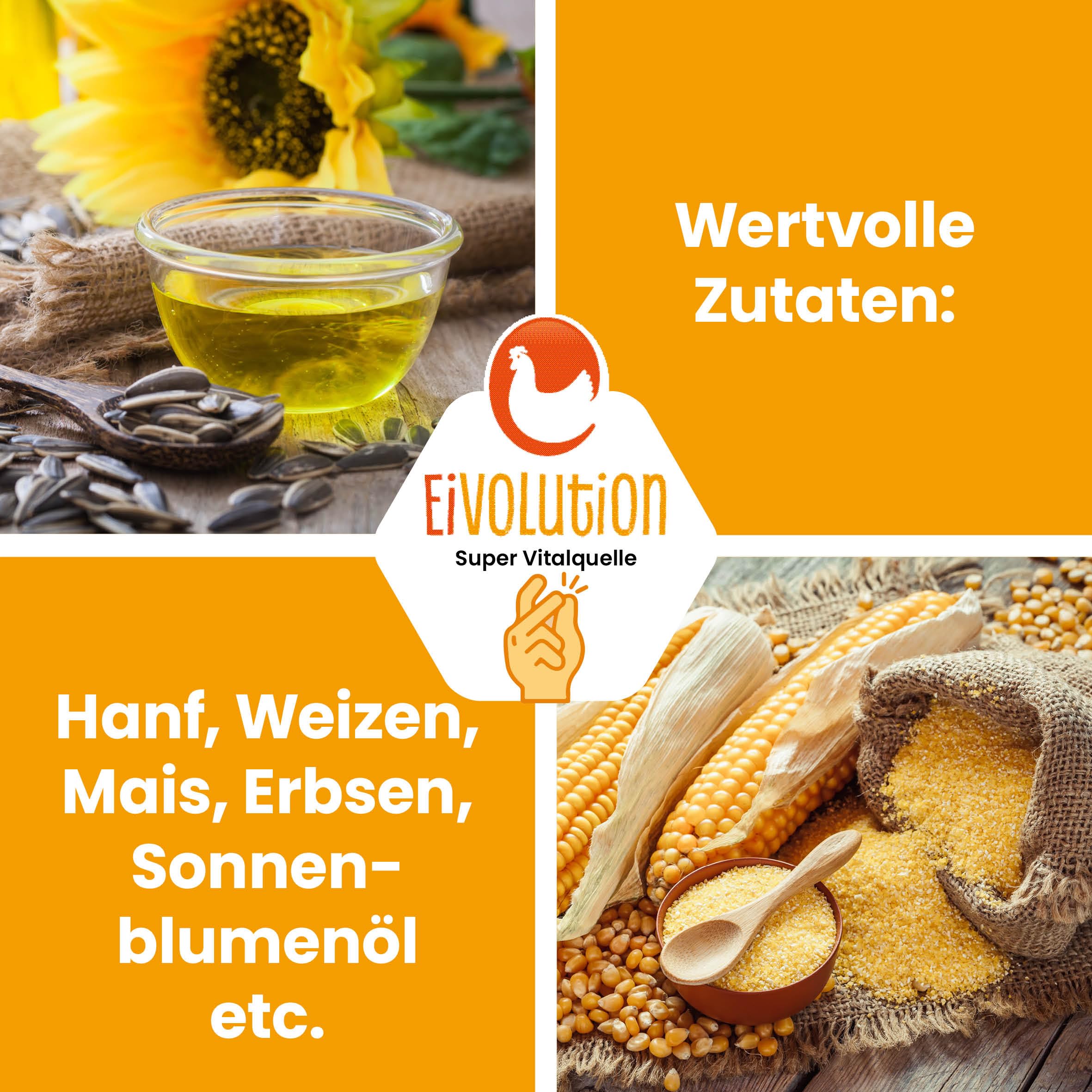 Bio Hühnerfutter Hanf-Pellets ohne Soja - 14 kg - nährstoffreich & aromatisch - Naturland zertifziert