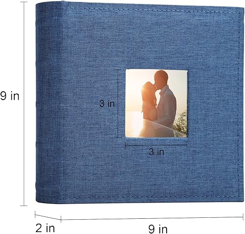 Miniatura 4 de Vienrose Álbum de fotos de 4 x 6 pulgadas, 200 fotos, cubierta de marco de lino con áreas de notas, libro de fotos de gran capacidad, libro de fotos