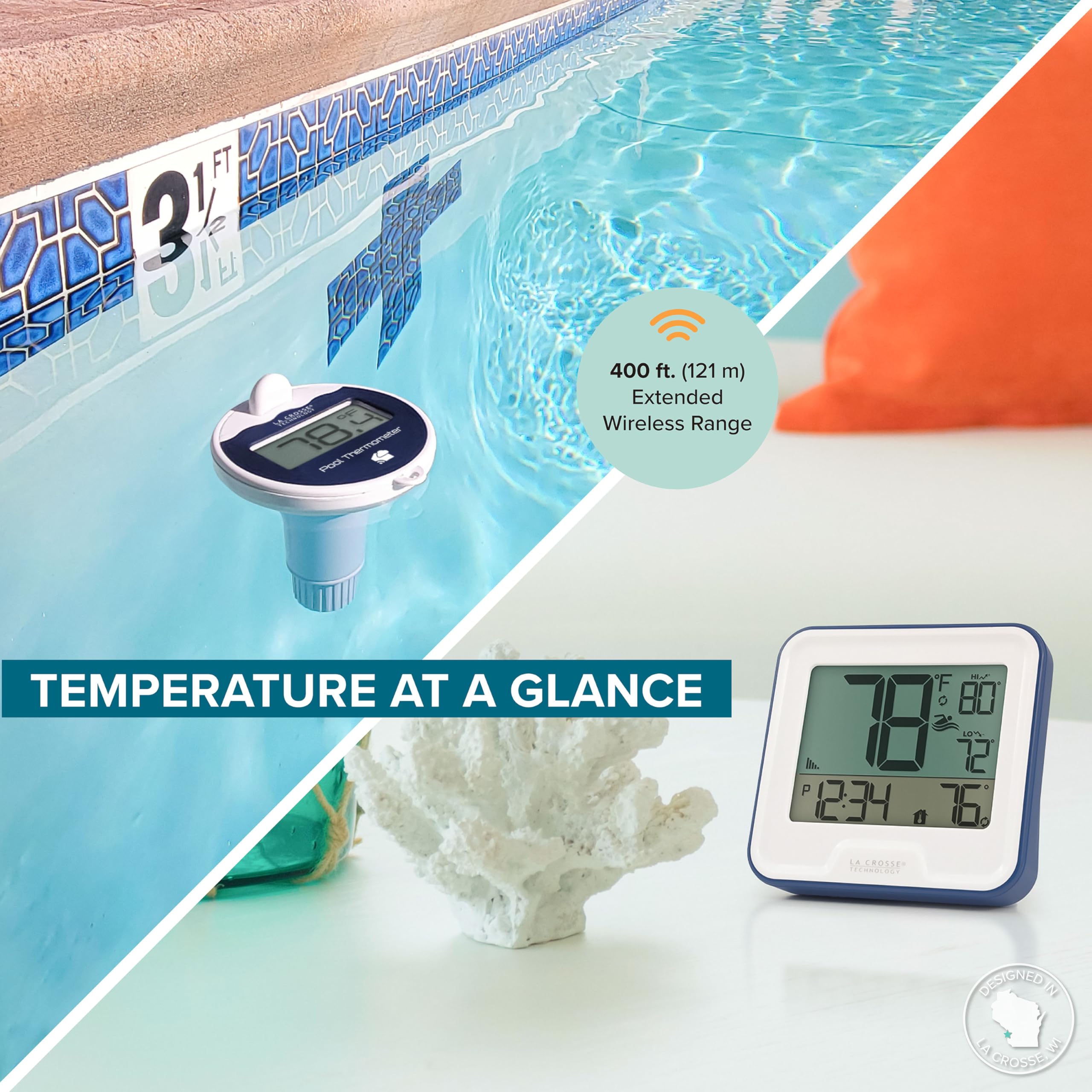 La Crosse Technology LTV-Pool-INT Termometro digitale wireless per piscina