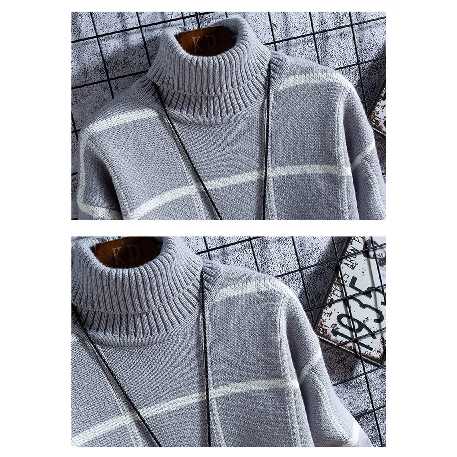 Męski sweter sweter męski ubrania zima grube ciepłe męskie pled swetry moda klasyczny golf Boże Narodzenie męski sweter ciepły sweter z dzianiny (kolor: C3, rozmiar: 3XL)