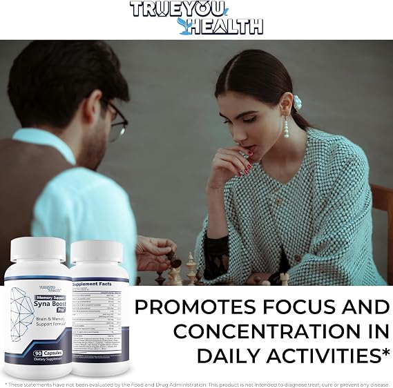 Memory Support Syna Boost Pro - Our Best Memory Supplement for Brain Support - Memory Focus Supplement - Memory Help Supplement - Memory Booster Supplement - Focus Memory Brain Supplement Synaboost