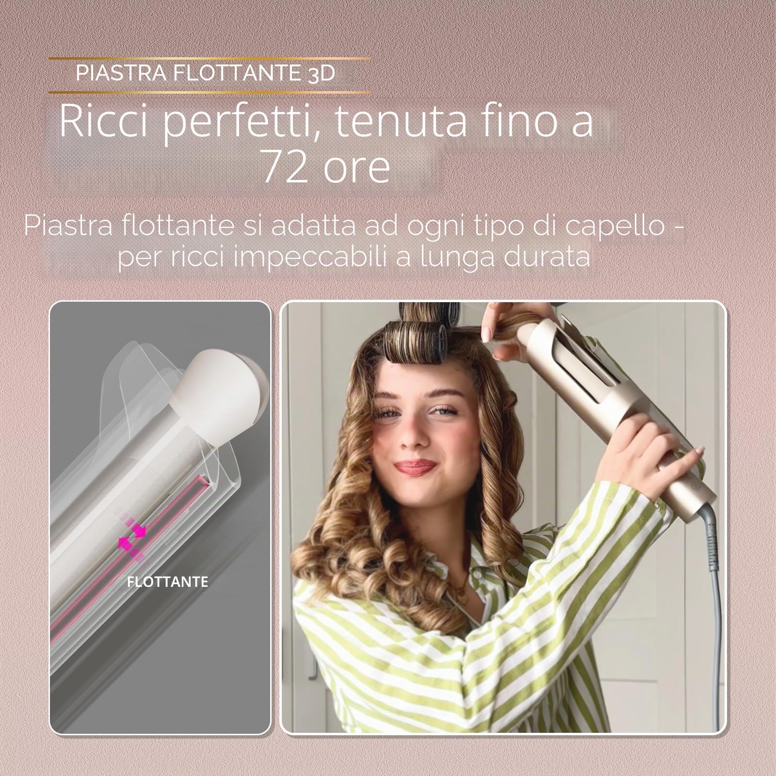 Arricciacapelli Automatico Professionale + TYMO ROVY Ferro Arricciacapelli per Onde