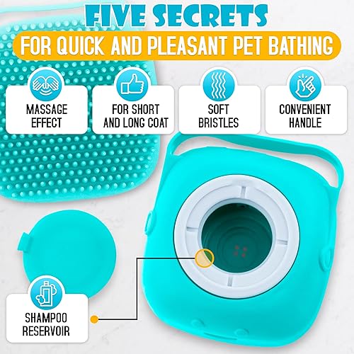 Miniatura 6 de Cepillo de baño para perros y gatos, 2 unidades, cepillo de baño de silicona para perros, cepillo de aseo para gatos, cepillo de masaje exfoliante