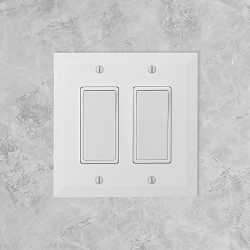 Miniatura 26 de Questech Cubiertas de tomacorrientes, placas de pared dúplex individuales, placas de interruptor de 1 banda, tamaño estándar, cubiertas de toma