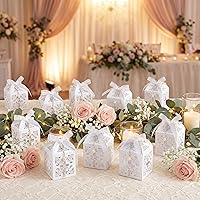 Vista 6 de Taiyin Juego de 300 piezas de rosarios para bautizo a granel, pulsera de rosario acrílico, cuentas de perlas sintéticas con bolsa de organza y cajas