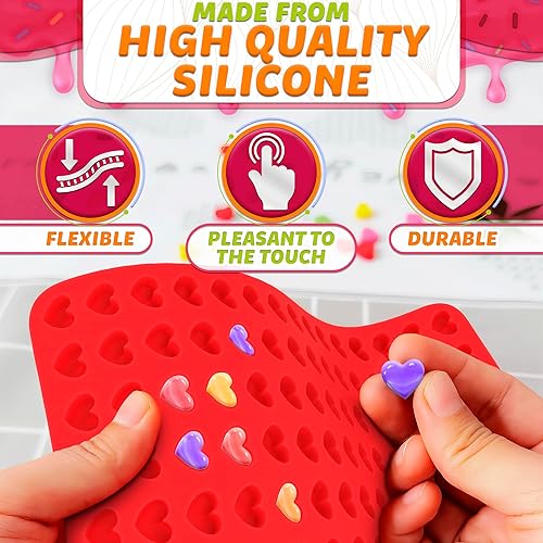 Miniatura 3 de Tapete de silicona para hornear en forma de corazón, moldes de silicona, mini corazones, lindos moldes de silicona para hornear dulces, moldes de
