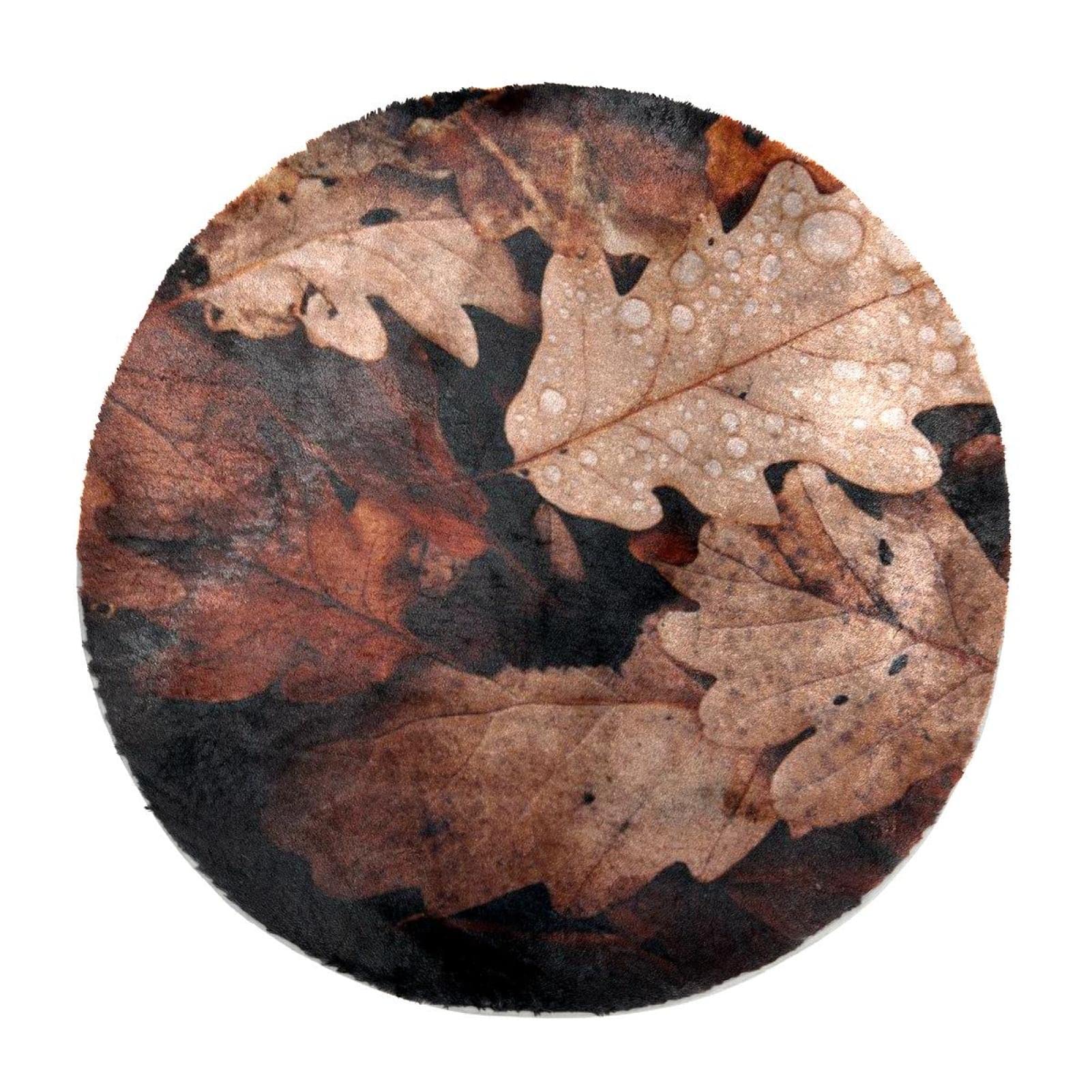 Tapis antidérapant rond Withered Leaves pour chambre évite les glissades sur parquet