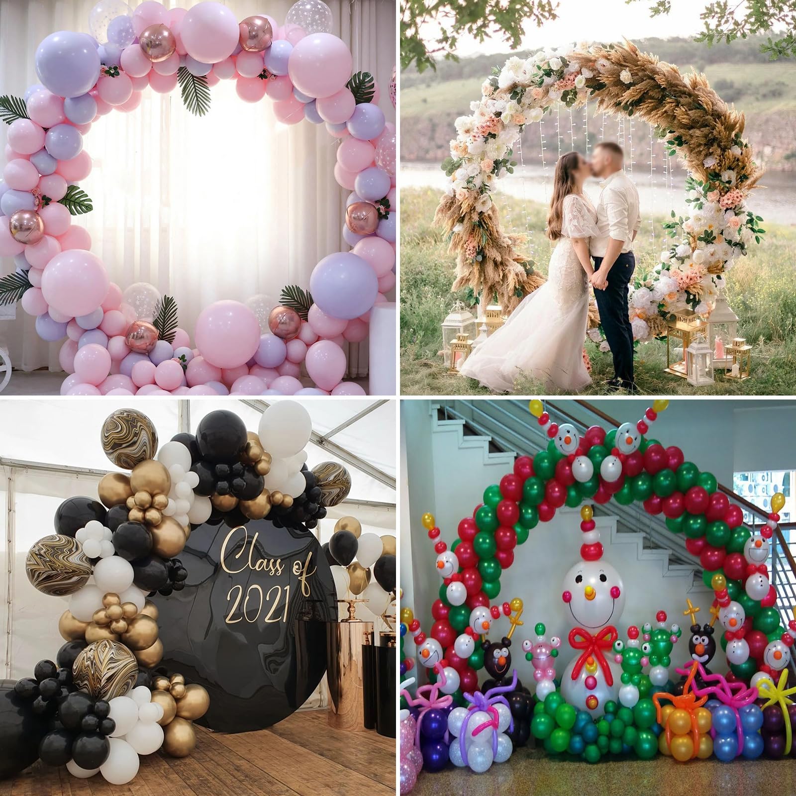 Set di arco per palloncini, 2,2 m, arco per palloncini in oro, con piede, arco per palloncini in metallo, per compleanno, matrimonio, laurea, decorazione