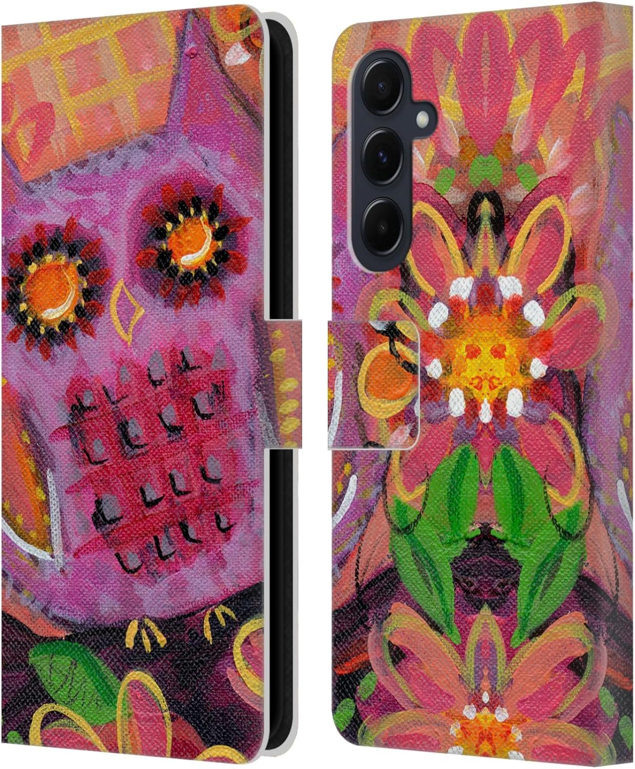 Head Case Designs Officially Licensed Wyanne Island Owl Leather Wallet Case Compatible with Samsung Galaxy A55 5G