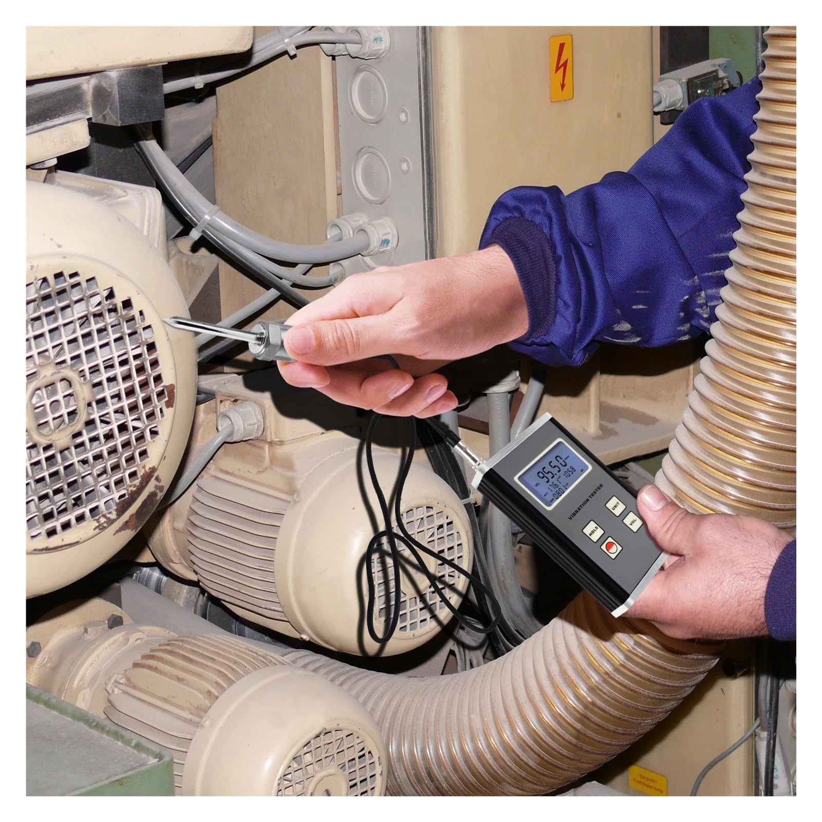Vibrationsmessgerät, Digitales Vibrationsmessgerät, piezoelektrischer Wandler, Sensor, 10 Hz ~ kHz, Bereichstester, Verschiebungsgeschwindigkeit, Beschleunigung