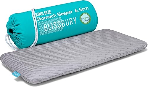 BLISSBURY Almohada de dormir King Stomach Almohada delgada de espuma viscoelástica de 2.6 pulgadas para personas que duermen boca abajo y espalda