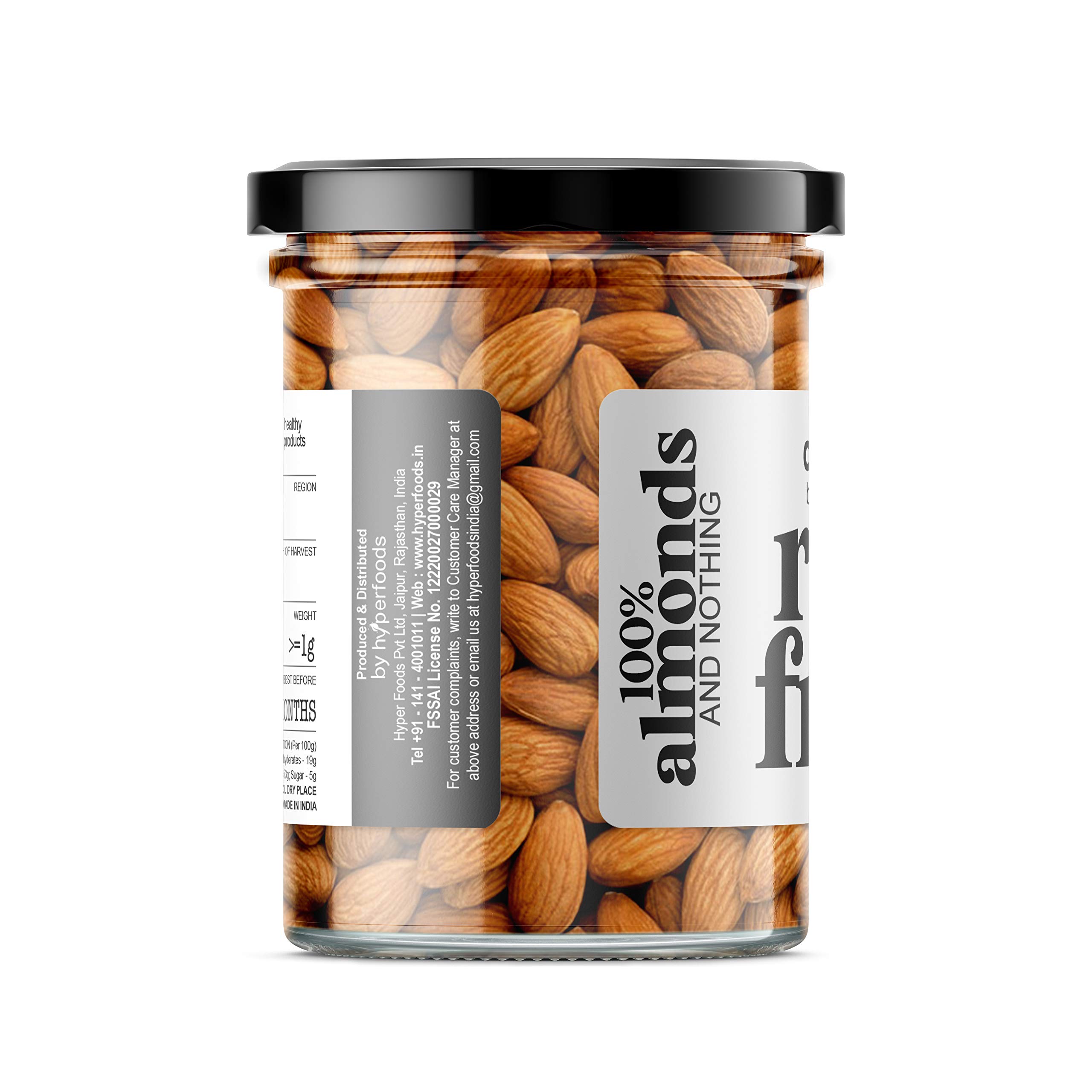 HYPERFOODS Rawfruit Premium&Popular California Almonds Badam Badaam(Type: California,Usa)125Gm Pack Of 1: 125 Grams X 1 Jar 3