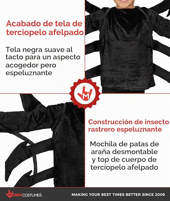 Foto 3 de 7 de Morph Disfraz Araña Niño, Disfraz Araña Halloween Niño, 3-4 años