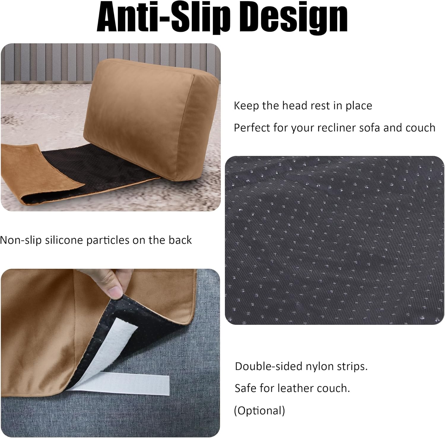 sokoro Recliner Headrest Pillow, Versatile Neck Support Cushion with Velvet Cover for Adults, Ideal Accessory for Chair, Couch, Office, Bed, Lumbar Pain Relief, Travel, Lounging, Brown - Image 5