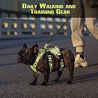 Vista 7 de Arnés para perro sin escape, arnés a prueba de escapes, arnés totalmente reflectante con mango acolchado, transpirable, duradero, chaleco ajustable