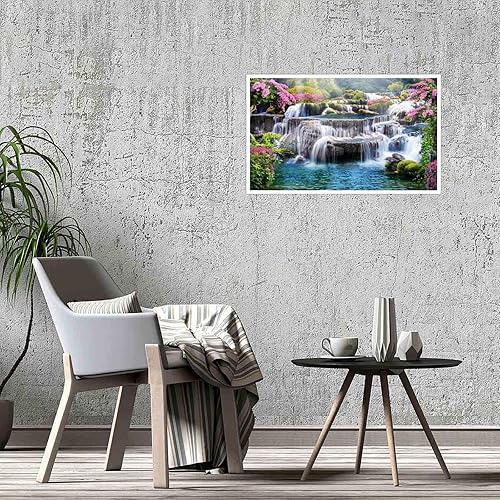 Miniatura 9 de Bdzxfqwe Lienzo de cascada para decoración de pared, pósteres de pintura impresos, sala de estar, dormitorio, impresiones con marco de 42 x 24