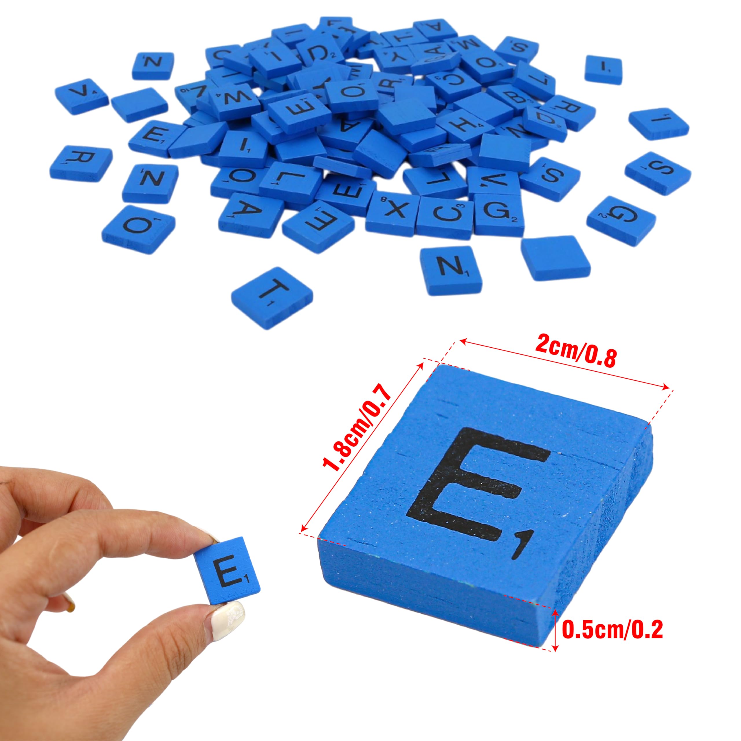 BuleVina 100Pcs Wooden Tiles Replacement, Mix Letters Varnished Alphabet for Crafts, for Making Alphabet Coasters, Crossword Games, Board Phonics, Spelling Games, DIY Decoration