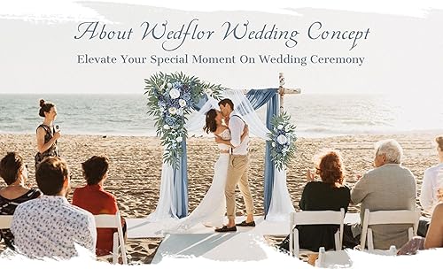 Miniatura 9 de WEDFLOR Kit de flores de arco de boda (paquete de 4)  2 guirnaldas de flores artificiales con 2 piezas de tela para decoración de ceremonia de boda