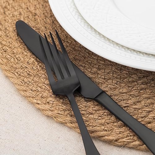 Vista 61 de Alata Kate - Juego de cubiertos de 40 piezas, servicio para 8, juego de cubiertos de acero inoxidable, juego de cubiertos pulido con espejo, apto