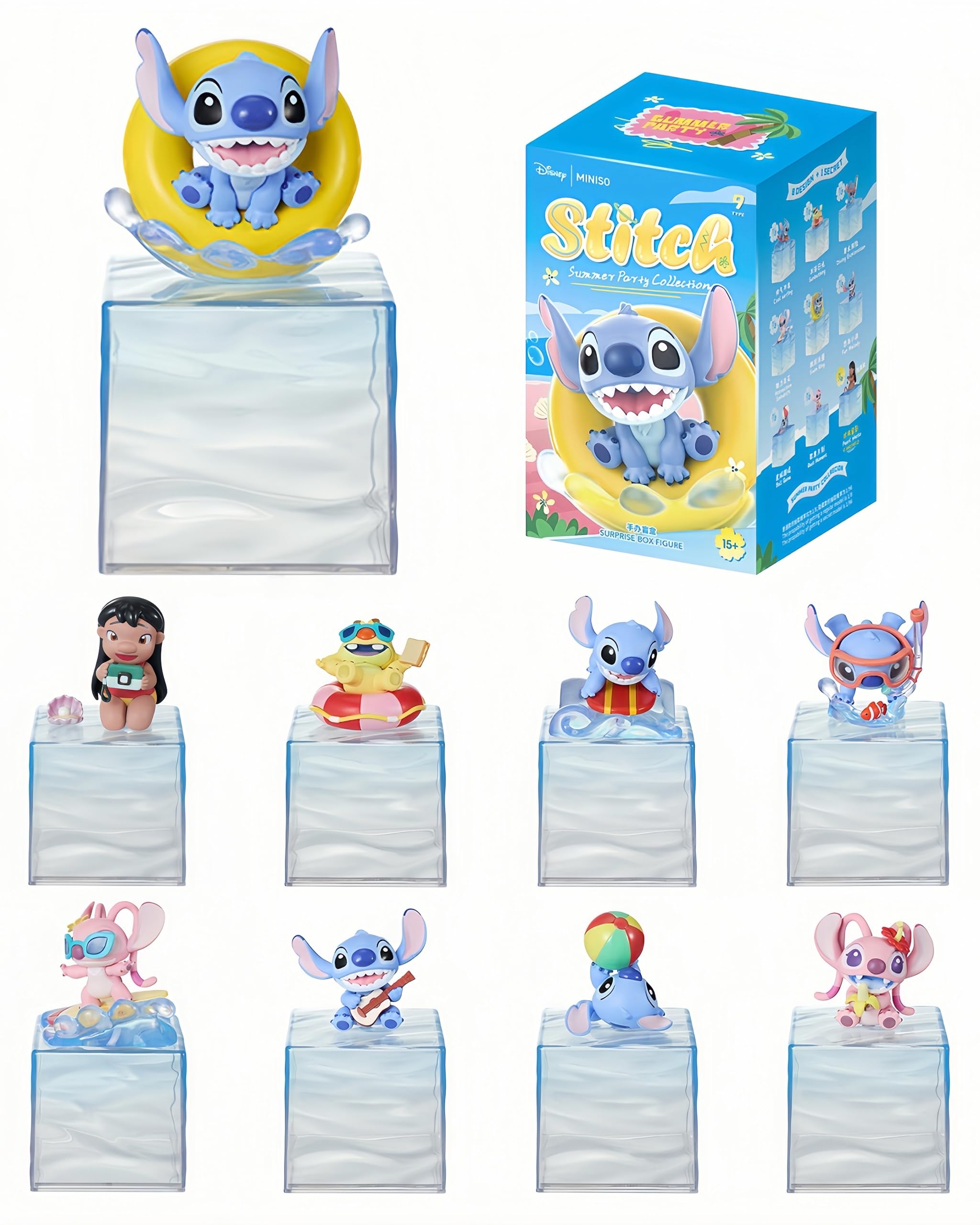 Amazon.com: MINISO Disney Stitch Blind Box Summer Party Series