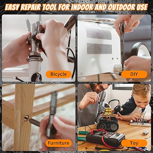 Miniatura 2 de Juego de destornilladores magnéticos 24 en 1, juego de destornilladores de trinquete con mango de trinquete desmontable, kit de herramientas de