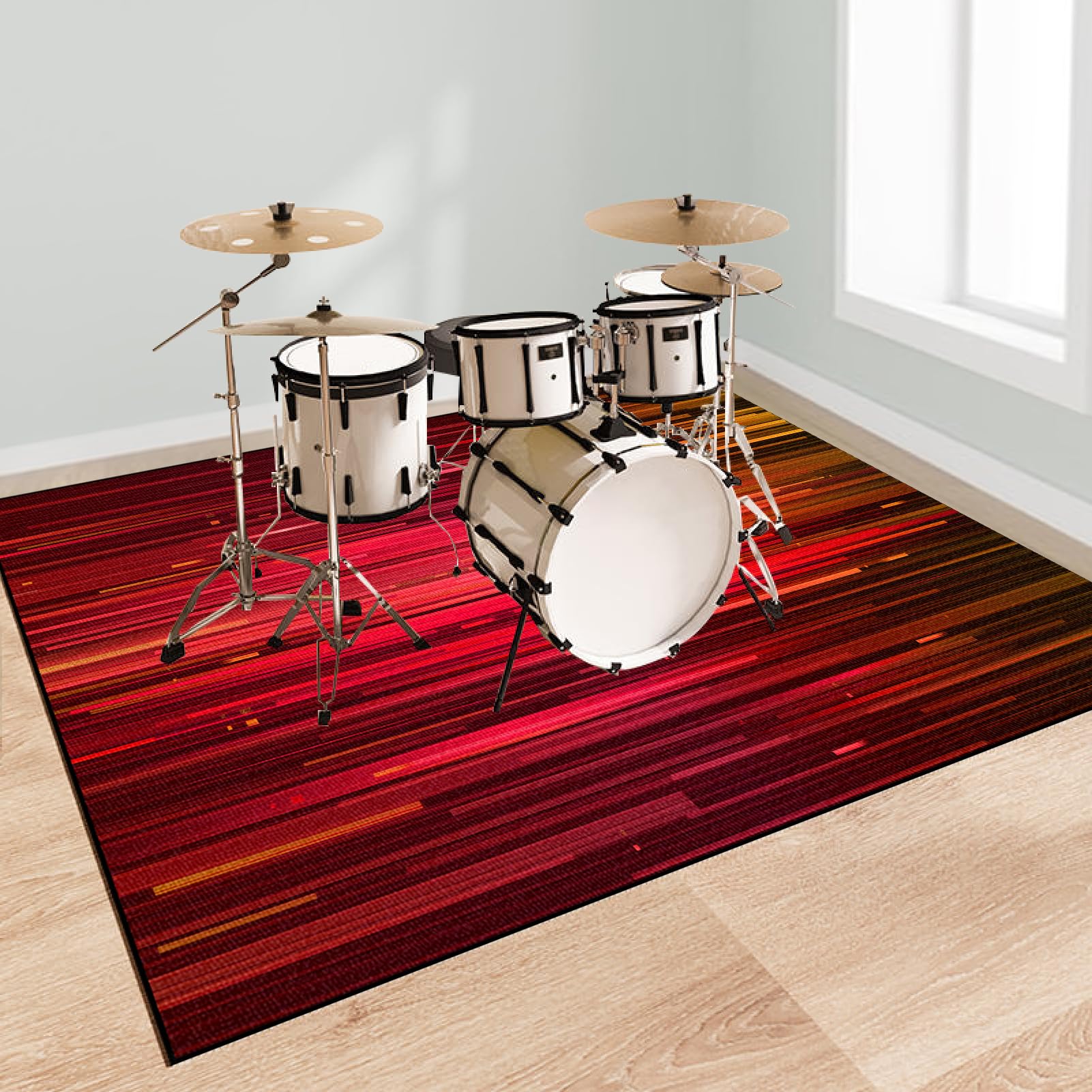 Tappeto Batteria Acustica, Tappeto Batteria Insonorizzante, Tappeto a Tamburo, Tappetini per Batterie in Strumenti Musicali per Batteria Elettronica Grancassa Rullante Tappeto Drum 230 x 180 cm