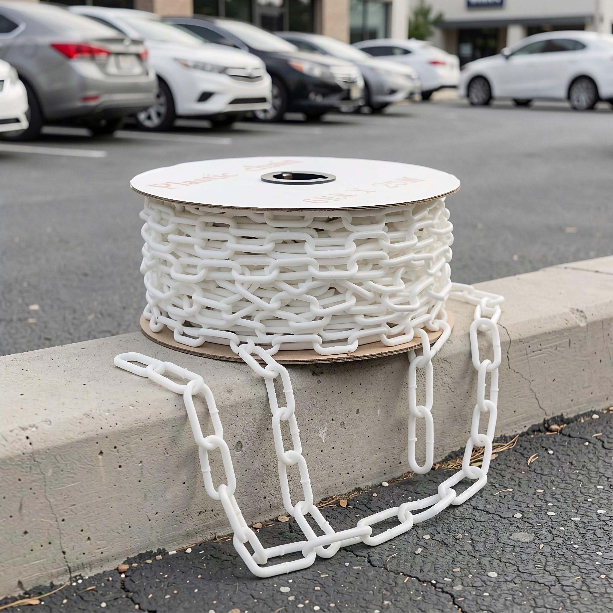 Toddmomy Chaîne de sécurité en plastique blanc de 25 m (82 pi), diamètre