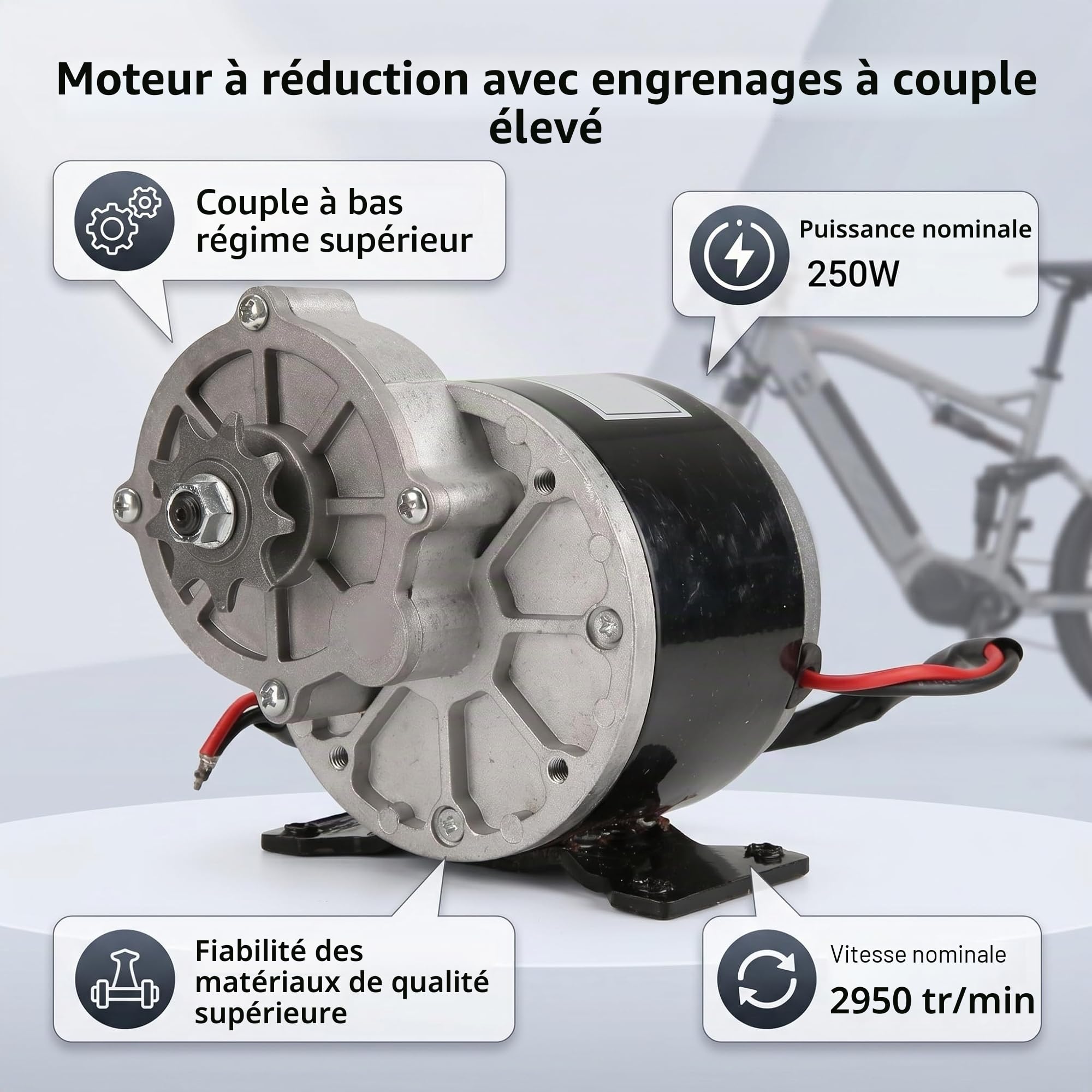 Alomejor Moteur électrique, Haute Performance et durabilité, Réducteur de Vitesse 9 Dents, for Scooter vélo Skateboard électrique Adultes et Sportifs