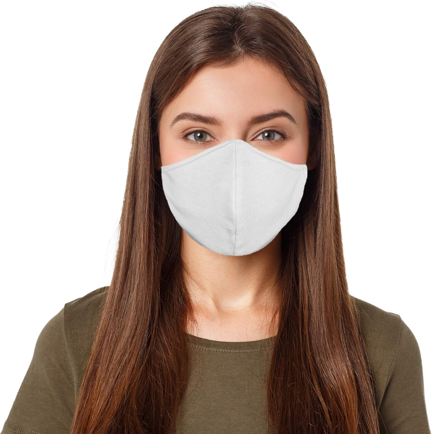 DALIX Cloth Face Mask Reusable Washable Made in USA - Gray S-M (10 Pack)