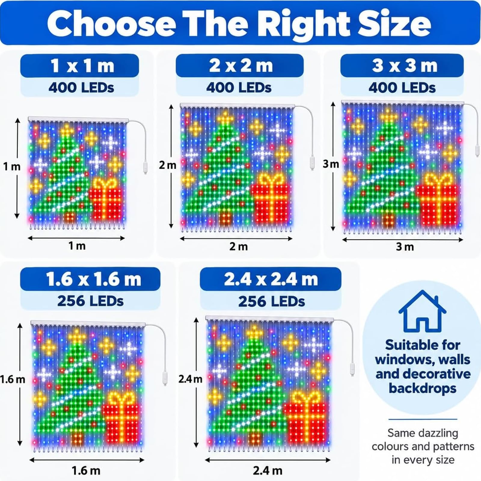 Luci a Tenda RGB Intelligenti con Controllo APP e Telecomando