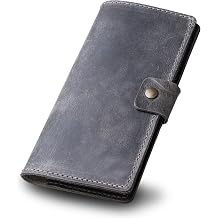 PEGAI Handmade Minimalist Design Checkbook Cover | 100% Distressed Full Grain Horse Leather Checkbook Wallet | Business Checkbook Binder | Clark Rock